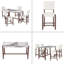 Ensemble de table de salle à manger 5 pièces à hauteur de comptoir pour 4 personnes, table de bar en faux marbre et 4 chaises rembourrées, ensemble de salle à manger de style Mid-Century moderne pour la salle à manger, cuisine de pub, petit espace-2020747920-2020747926