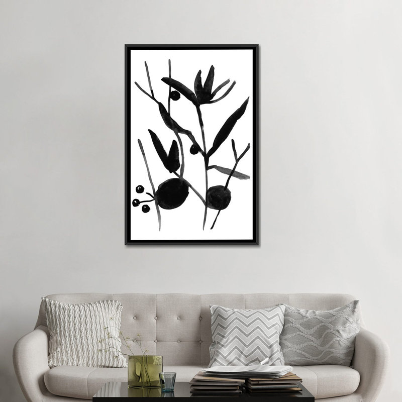 «Graze II», reproduction sur toile, H 26 po x l 18 po x P 1,5 po, Toile avec cadre noir, Pas de tapis