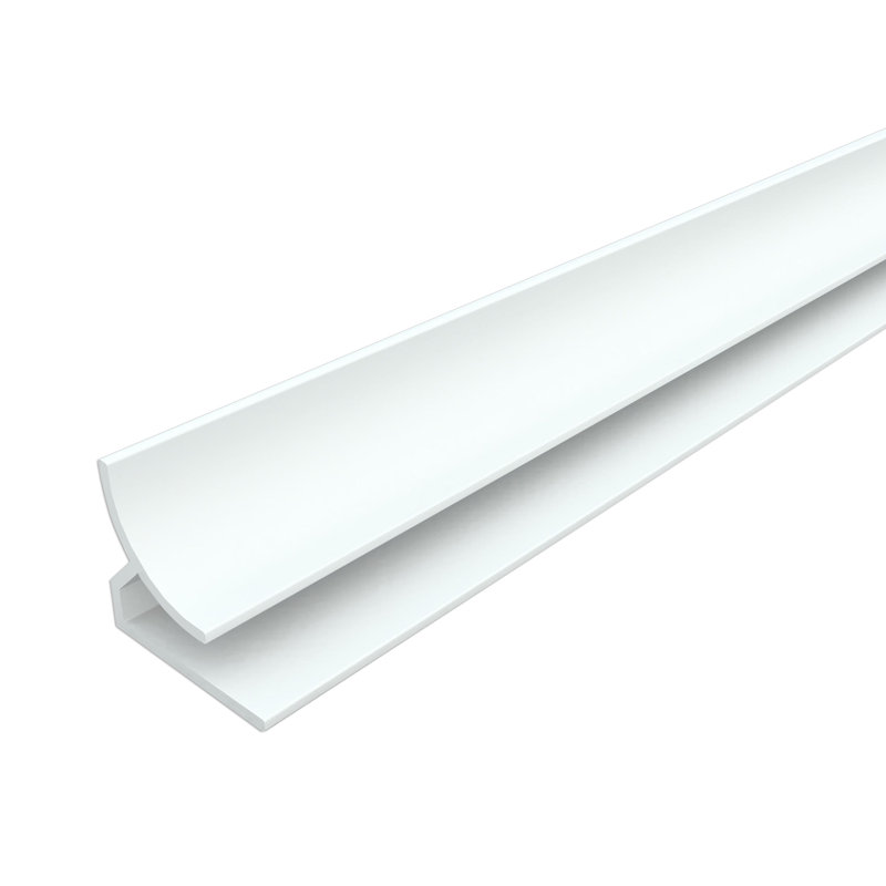 Carreau de coin en plastique 48 po x 0,7 po blanc