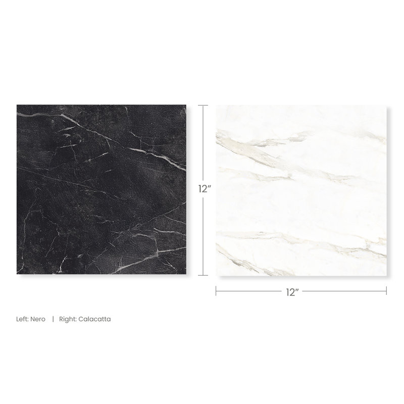 Ravenna Checkerboard 12X12 Wall and Floor Tile, White/Black