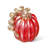 6"H Fall Red Glass Pumpkin With Glitter