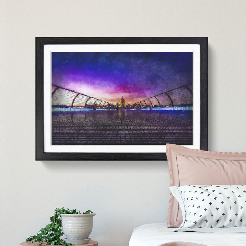 St. Pauls Cathedral in London - Picture Frame Graphic Art Print, Black Framed, 33cm H x 45cm W x 2cm D