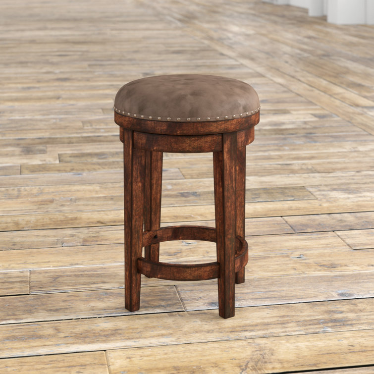 Hornbeck Swivel Upholstered Counter Stool with Solid Wood Frame