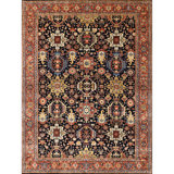 High-Quality Hand-Knotted Light Blue And Rust Area Rug