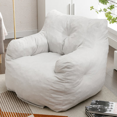 Medium Bean Bag Chair Soft Fabric Tufted Foam Bean Bag Chair With Fabric 39.37"×Width37"×Height27.56"