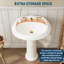 Lavabo sur pied blanc rétro avec trop-plein l 26 po x P 20 po - Lavabo de salle de bain autoportant en céramique pour petits espaces