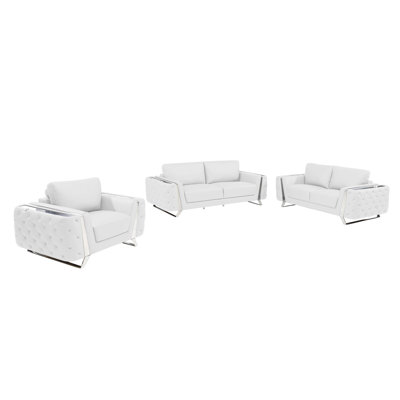 Ensemble de salon configurable en cuir 3 pièces Nissa