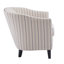 Fauteuil demi-tonneau rembourré à rayures
