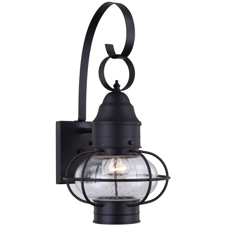 Matte Black Outdoor Wall Lantern, 44.5cm H x 22.9cm W x 27.2cm D