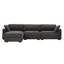 130" Oversized Sectional Sofa with Movable Ottoman and Washable Zippered Back Cushions-1384807531