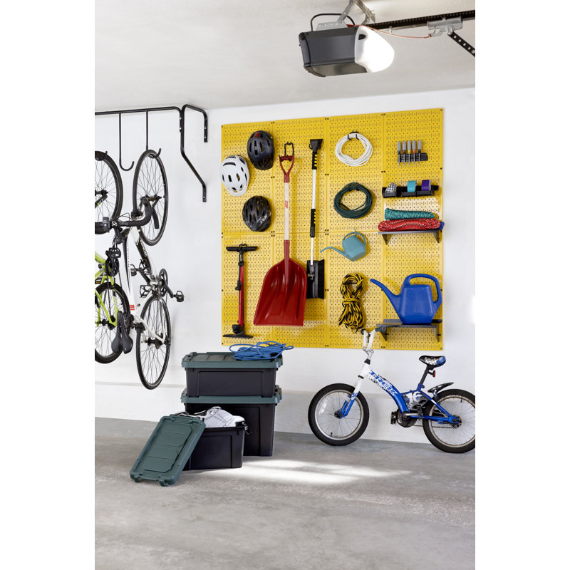 Panneau perforé en acier de 32 po x 32 po, Jaune