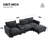 Modular Cloud Sectional | 4-Seat Sofa with Console, USB Charger, Reading Light & Cup Holders for Living Room-61488900