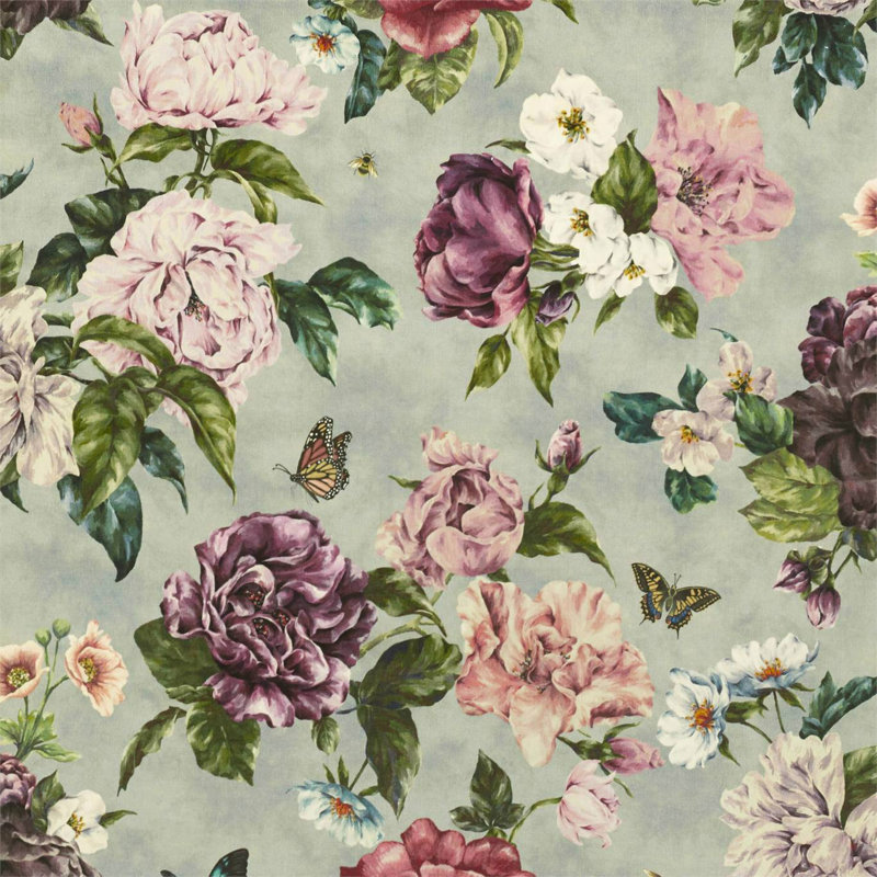 Summer Peony Fabric, Vineyard/Rose