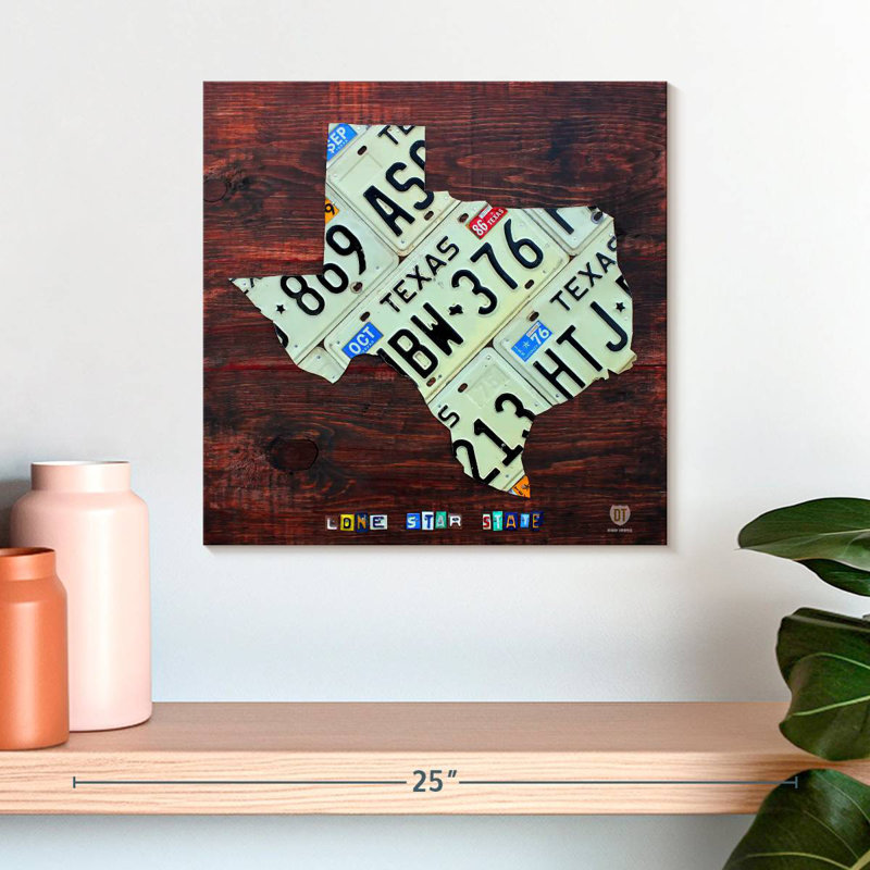 Plaque Alias Texas, H 16 po x l 16 po