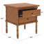 Élégante table de chevet l 23 po - commode en bois Glam Boho, détails en bambou et finition neutre-1995571668