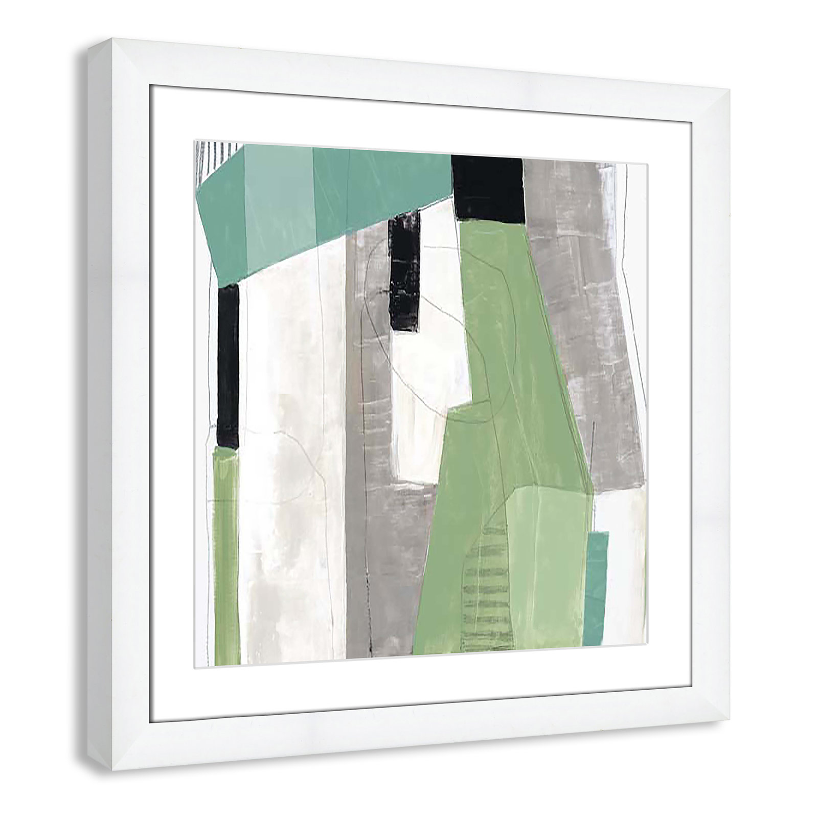 Evergreen Essence I Print, 25" H x 25" W x 1.25" D, White Cube Framed