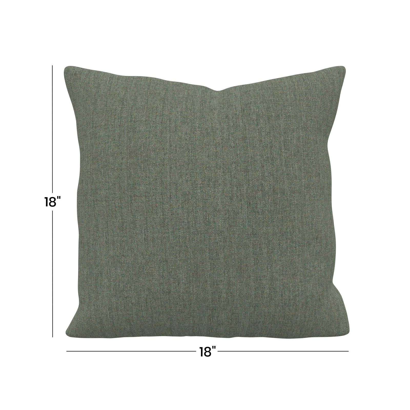 Sunbrella® Throw Pillow, Square 18", Sunbrella® Cast Sage