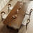Nut-brown Rectangular Solid Wood Dining Table-841430013