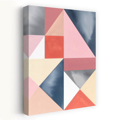 «Geometric Harmony In Soft Hues», art mural contemporain abstrait