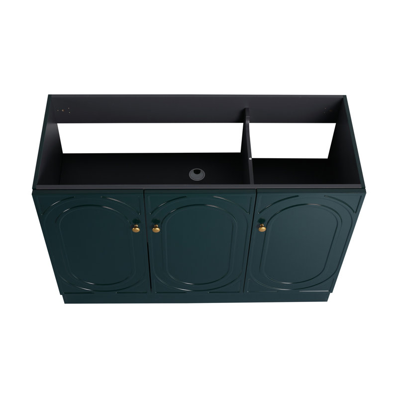 Meuble-lavabo autoportant de 48 po et 3 portes d'armoire à fermeture en douceur - sans le lavabo