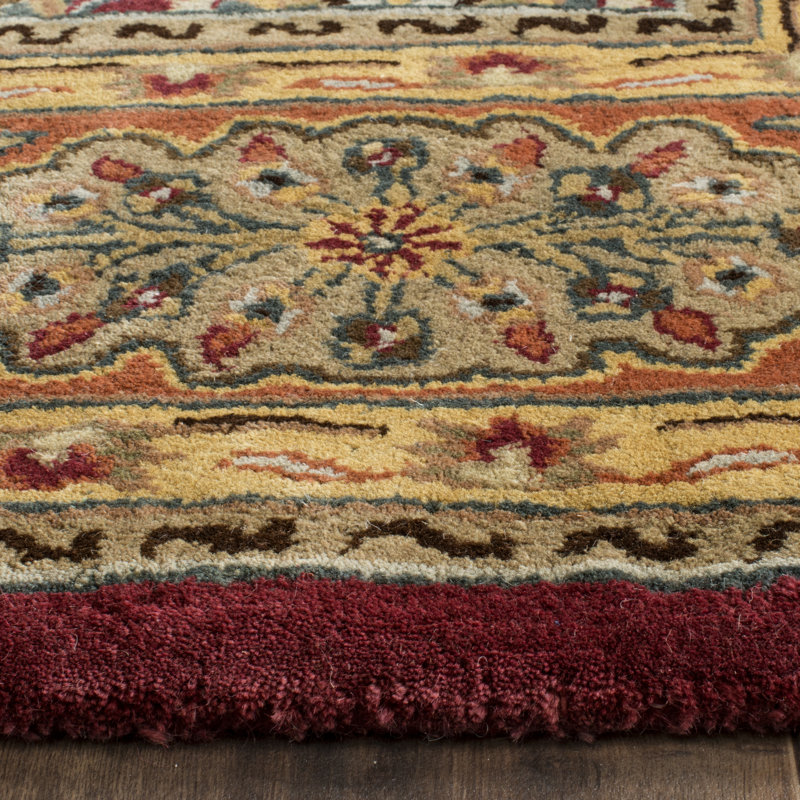 Heine Handmade Wool Red/Rust Rug, Rectangle 3' x 5'