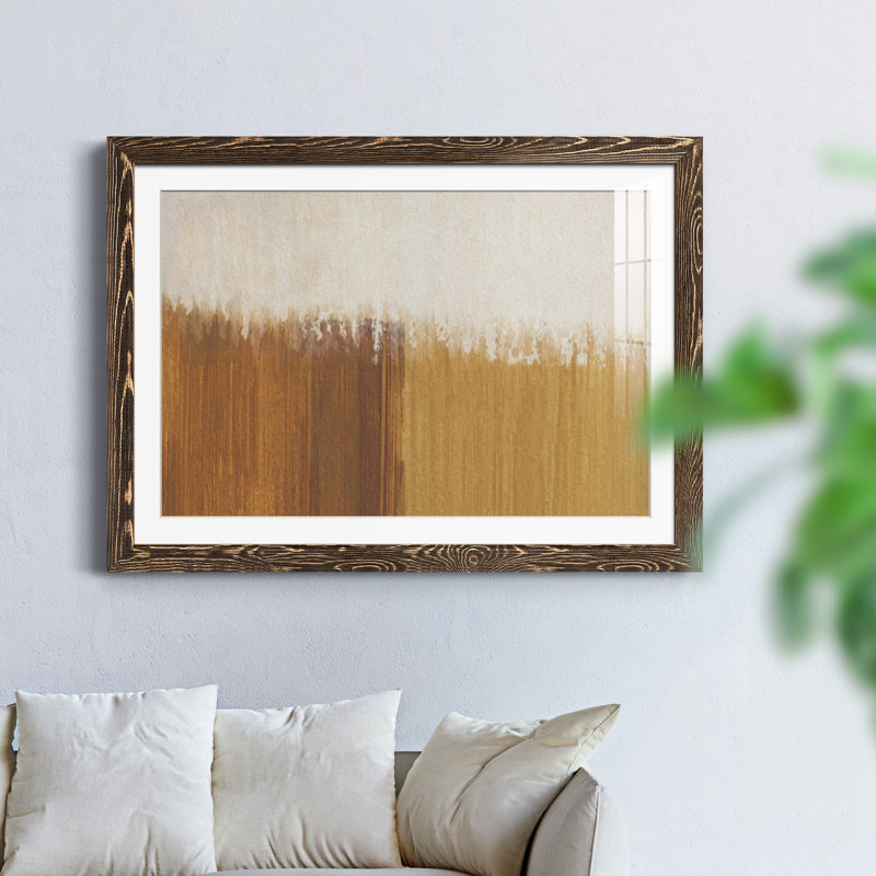 Sundown - peinture encadrée, H 31,5 po x l 23,5 po x P 1,5 po, Encadré de bois de noyer