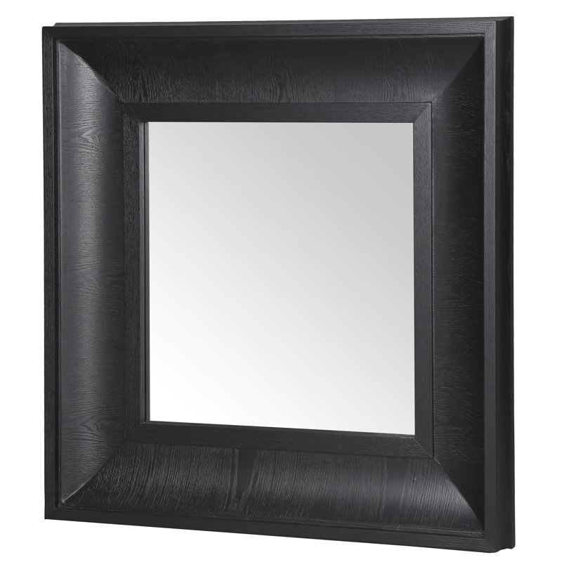 Miroir Kaya, 42,5 po x 42,5 po, Noir, Carrée