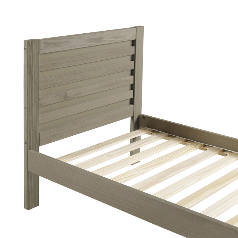 Lit plateforme pour enfant en bois massif avec lattes Esser, Simple, Ardoise