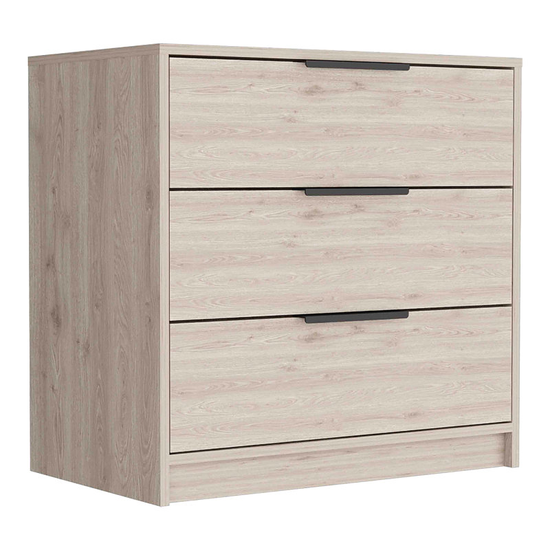 Commode 3 tiroirs H 27 po, Gris