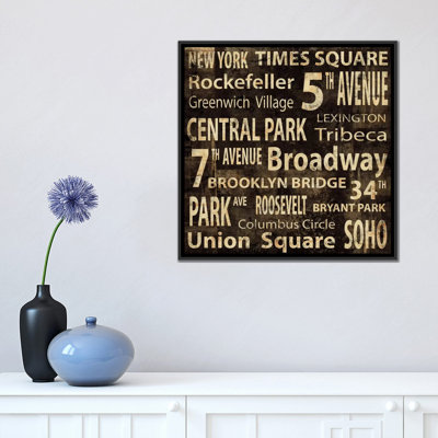«NYC in Words», art textuel sur toile