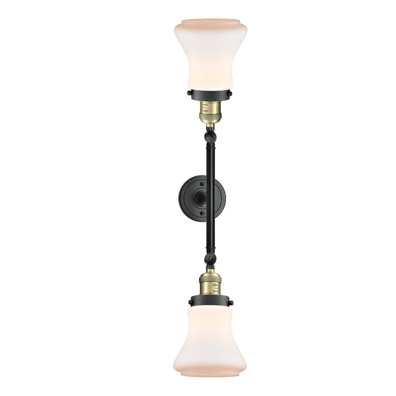 Edda 2 - Light Dimmable Vanity Light, Black Antique Brass, 60 Watt Vintage Incandescent Bulb, Matte White