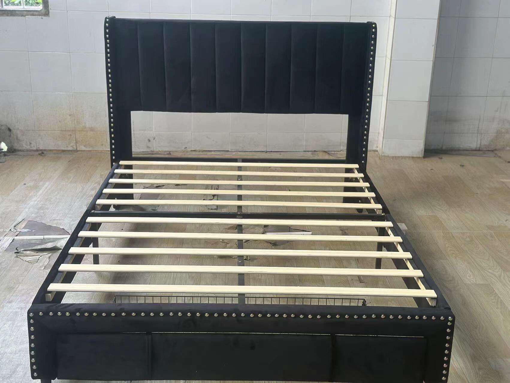 Lark Manor Upholstered Platform Vertical Channel Tufted Wingback Bed ...