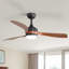 Ventilateur de plafond moderne de 52 po avec lumière DEL et moteur à télécommande DC Damecia-246637132