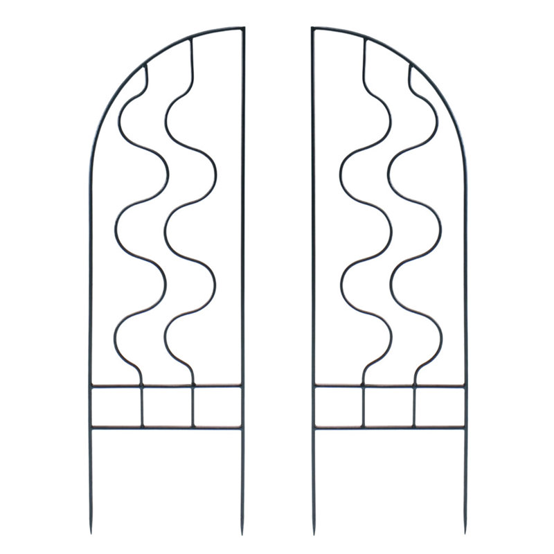Black Wrought Iron Garden Trellis Side Panels Set