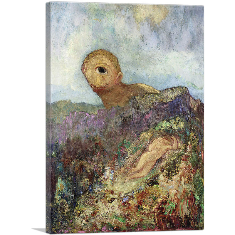 " The Cyclops 1914 " by Odilon Redon Oil Painting, 40" H x 26" W x 0.75" D