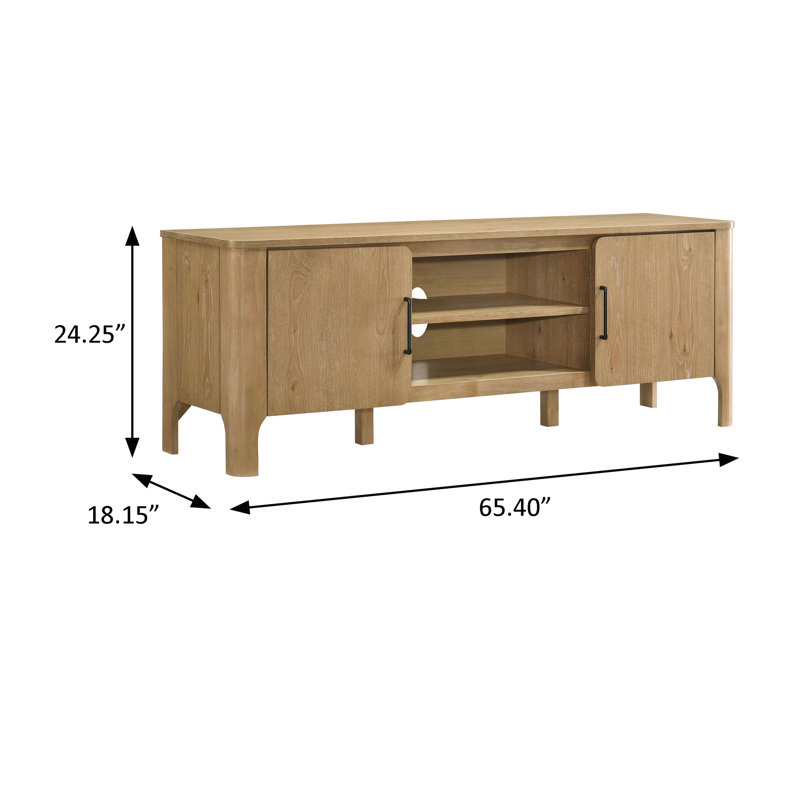 65.4" W Rustic TV Stand, Brown