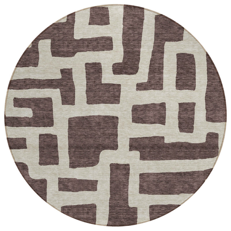Tapis intérieur / extérieur Chaily avec envers antidérapant, Rond 8 pi