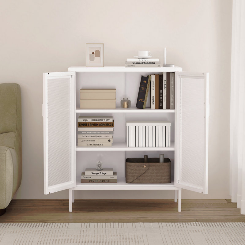 Armoire d'appoint 32 "en métal, Blanc