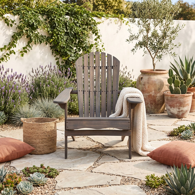 Chaise Adirondack pliante en bois, Gris
