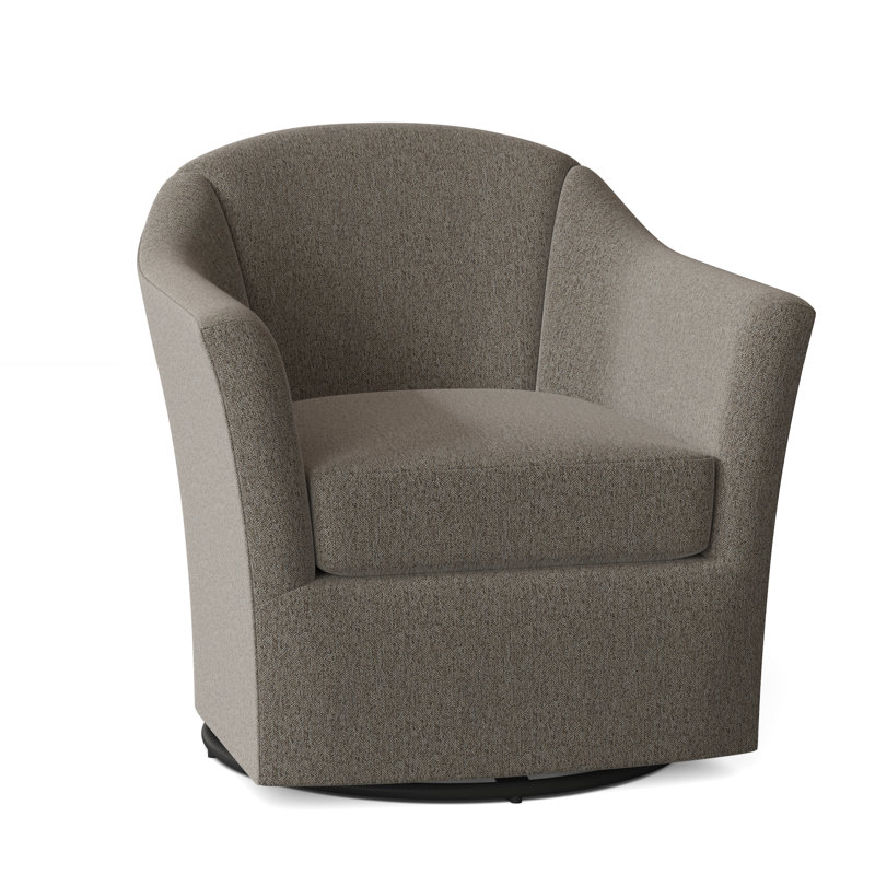 Barry 33.5" Wide Swivel Barrel Chair, 8794 Hazelnut