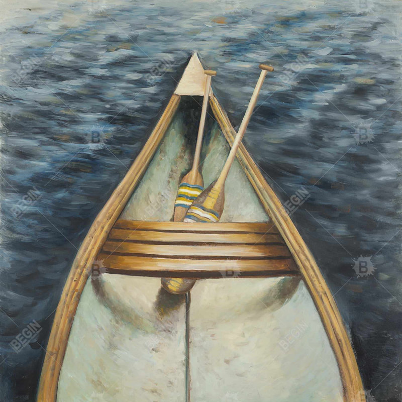 «Canoeing On The Lake» sur toile