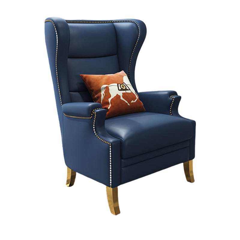 Fauteuil inclinable en similicuir Lages, Similicuir bleu marine