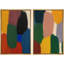 Art mural abstrait, ensemble de 2 reproductions d'art encadrées sur toile-118759779-118759781