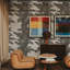 Banana Tree Wallpaper, Monochrome Grey Tropical Jungle