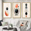 Full Moon Delight Retro Geometric Minimalism - Transitional Art Set Of 3 Pieces-141135534-141135529