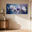 Plantes et fleurs, fleurs de magnolia sur fond foncé, ensemble de 3 impressions sur toile-1372750352