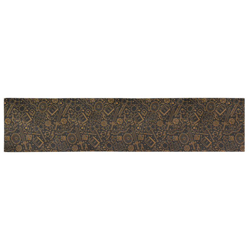 Chemin de table géométrique avicia, 90 po x 16 po, Dégradé noir / feu, 100 % coton