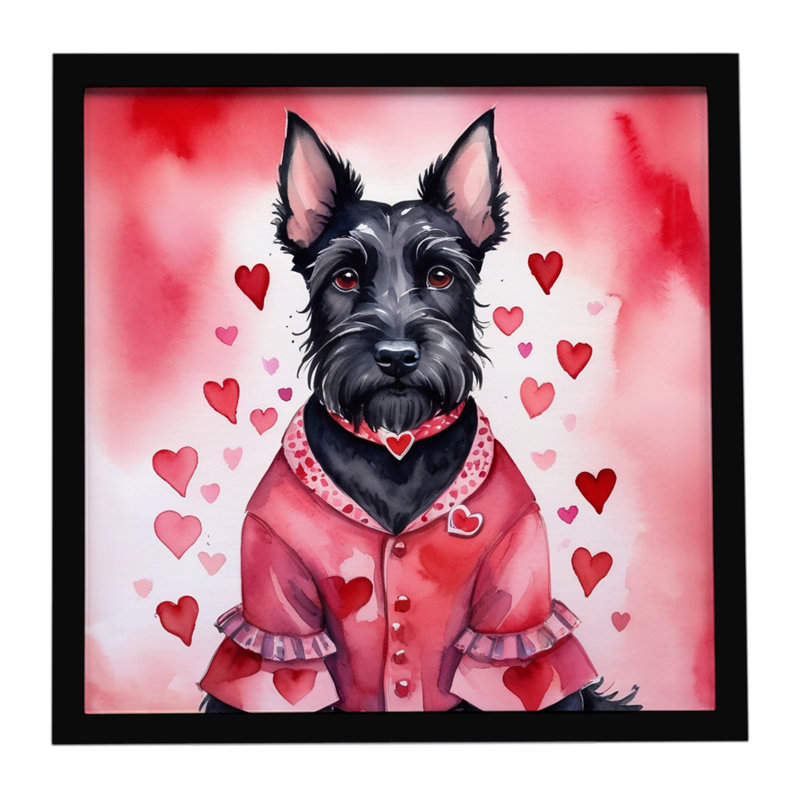 Scottish Terrier My Valentine Framed Metal Print