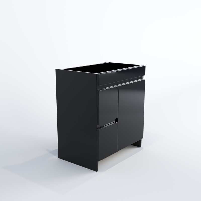 Cinnamon 30'' Single Bathroom Vanity Base Only, Glossy Black
