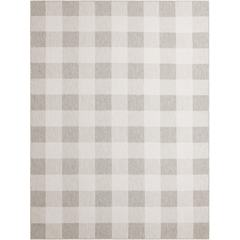 Tapis intérieur / extérieur gris Borland, Rectangle 9 pi x 12 pi